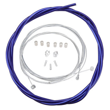 Porkchop BMX ACS Rotor Freestyle Bicycle Brake Cable Kit for BMX/MTB - SHINY CHROME COBALT BLUE