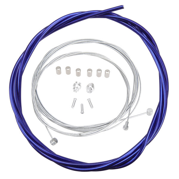 Porkchop BMX ACS Rotor Freestyle Bicycle Brake Cable Kit for BMX/MTB - SHINY CHROME COBALT BLUE