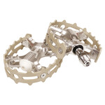 MKS MKS XC-III bear trap cage bicycle pedals 9/16" SILVER body / CHAMPAGNE TITANUM cage
