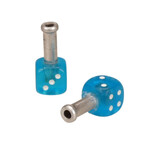 Trik Topz Dice Bicycle Brake Cable End Tips (pair) CLEAR BRIGHT DIP BLUE