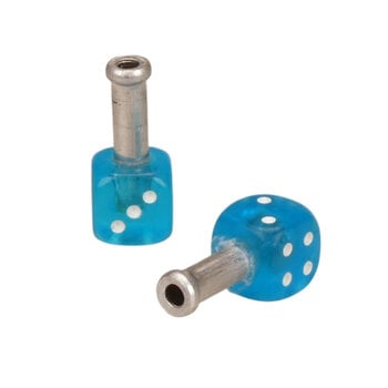 Trik Topz Dice Bicycle Brake Cable End Tips (pair) CLEAR BRIGHT DIP BLUE