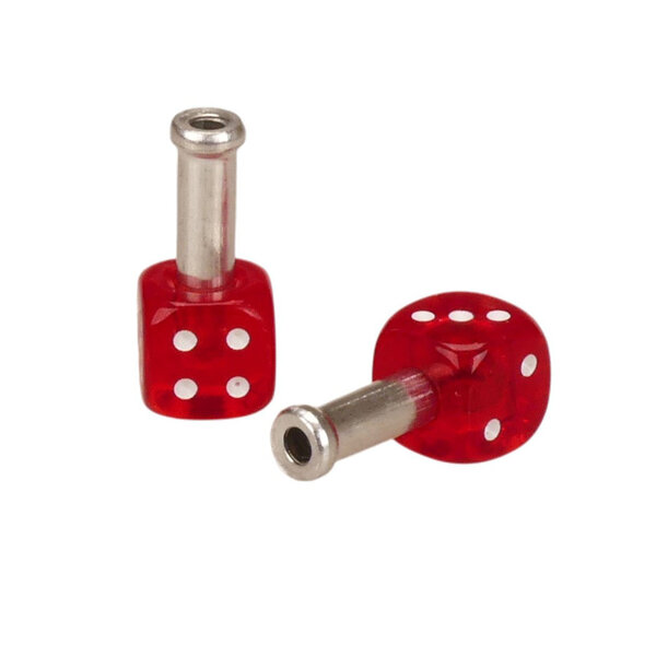 Trik Topz Dice Bicycle Brake Cable End Tips (pair) CLEAR RED