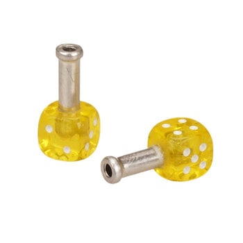 Trik Topz Dice Bicycle Brake Cable End Tips (pair) CLEAR YELLOW