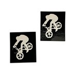 Stay Rad "TINY ENDO" decals (PAIR) - 1"x 1 3/16" each - BLACK/WHITE