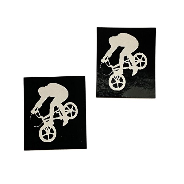 Stay Rad "TINY ENDO" decals (PAIR) - 1"x 1 3/16" each - BLACK/WHITE