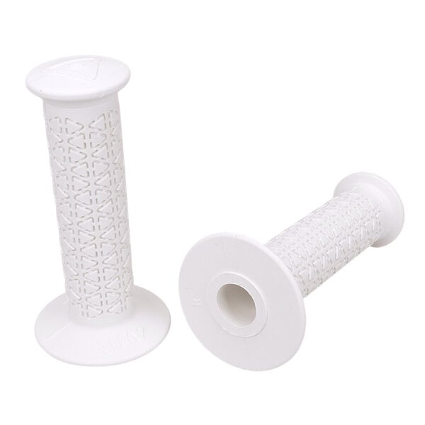 A'ME AME reissue BUBBLE FONT old school BMX bicycle grips - ROUNDS - WHITE