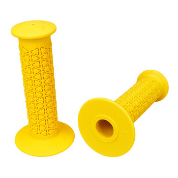 A'ME AME reissue BUBBLE FONT old school BMX bicycle grips - ROUNDS - YELLOW