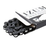 Izumi Izumi x MASH BMX single speed bicycle chain 1/2" X 1/8" 116L JET BLACK w/ SILVER rollers