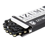 Izumi Izumi x MASH BMX single speed bicycle chain 1/2" X 1/8" 116L JET BLACK w/ GOLD rollers