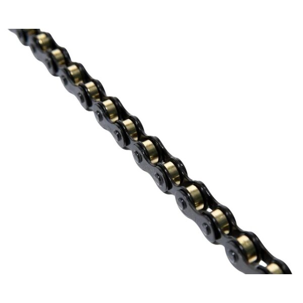 Izumi Izumi x MASH BMX single speed bicycle chain 1/2" X 1/8" 116L JET BLACK w/ GOLD rollers
