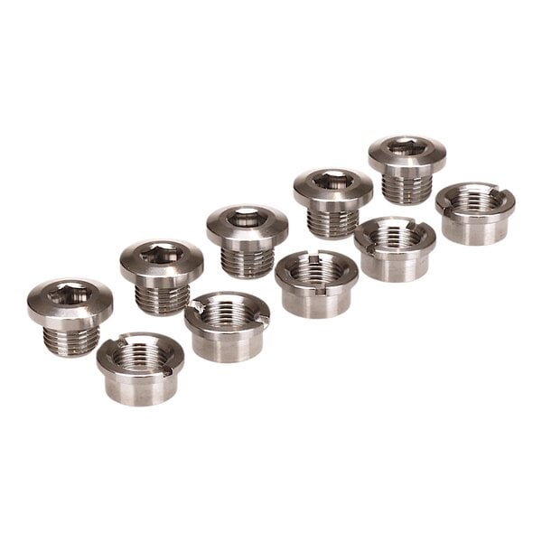 Porkchop BMX Titanium BMX bicycle single speed chainring bolts - set of 5 - NATURAL (SILVER)