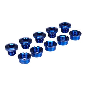 Porkchop BMX Titanium BMX bicycle single speed chainring bolts - set of 5 - BLUE