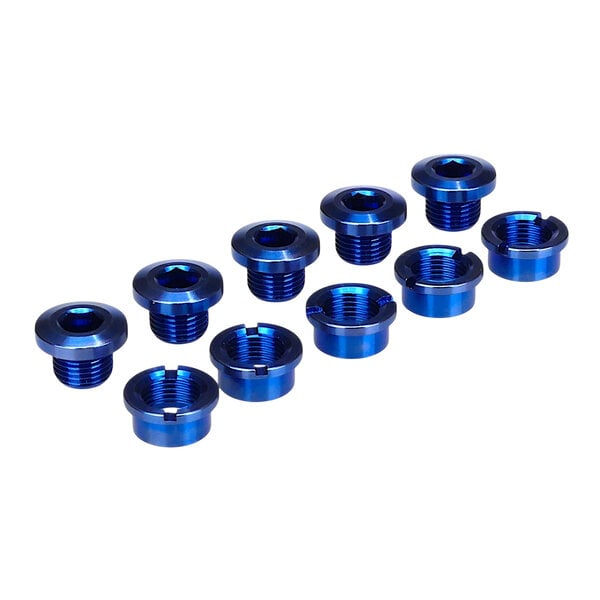 Porkchop BMX Titanium BMX bicycle single speed chainring bolts - set of 5 - BLUE