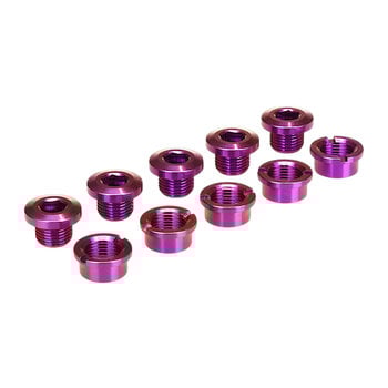 Porkchop BMX Titanium BMX bicycle single speed chainring bolts - set of 5 - PURPLE