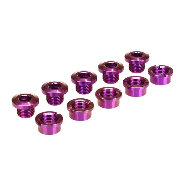 Porkchop BMX Titanium BMX bicycle single speed chainring bolts - set of 5 - PURPLE