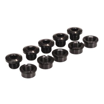 Porkchop BMX Titanium BMX bicycle single speed chainring bolts - set of 5 - SMOKE BLACK