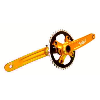 SE Racing SE Racing 24mm spindle alloy BMX bicycle 2 piece crankset w/ Euro Outboard BB - 175mm - GOLD