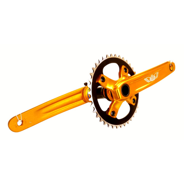 SE Racing SE Racing 24mm spindle alloy BMX bicycle 2 piece crankset w/ Euro Outboard BB - 175mm - GOLD