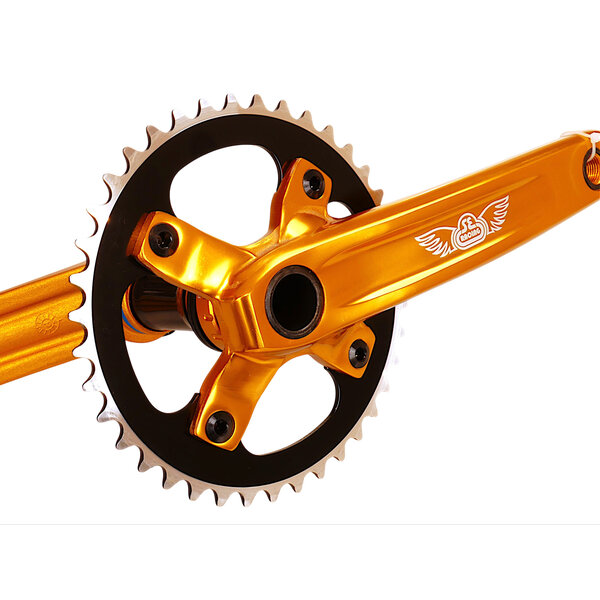 SE Racing SE Racing 24mm spindle alloy BMX bicycle 2 piece crankset w/ Euro Outboard BB - 175mm - GOLD