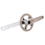 SE Racing SE Racing 24mm spindle alloy BMX bicycle 2 piece crankset w/ Euro Outboard BB - 175mm - SILVER w/ SILVER BB