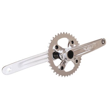SE Racing SE Racing 24mm spindle alloy BMX bicycle 2 piece crankset w/ Euro Outboard BB - 175mm - SILVER w/ SILVER BB