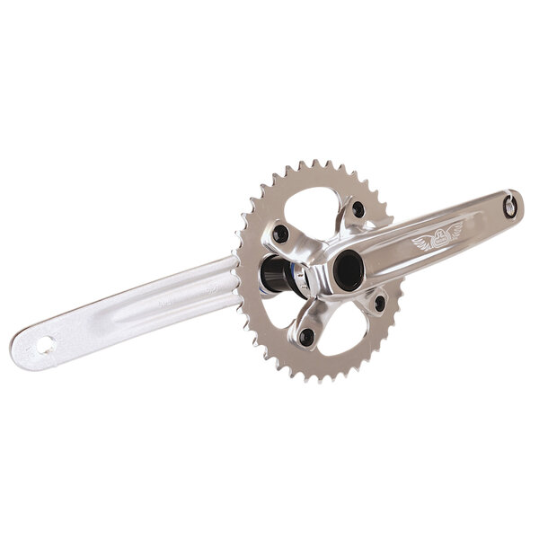 SE Racing SE Racing 24mm spindle alloy BMX bicycle 2 piece crankset w/ Euro Outboard BB - 175mm - SILVER w/ SILVER BB