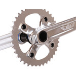 SE Racing SE Racing 24mm spindle alloy BMX bicycle 2 piece crankset w/ Euro Outboard BB - 175mm - SILVER w/ SILVER BB