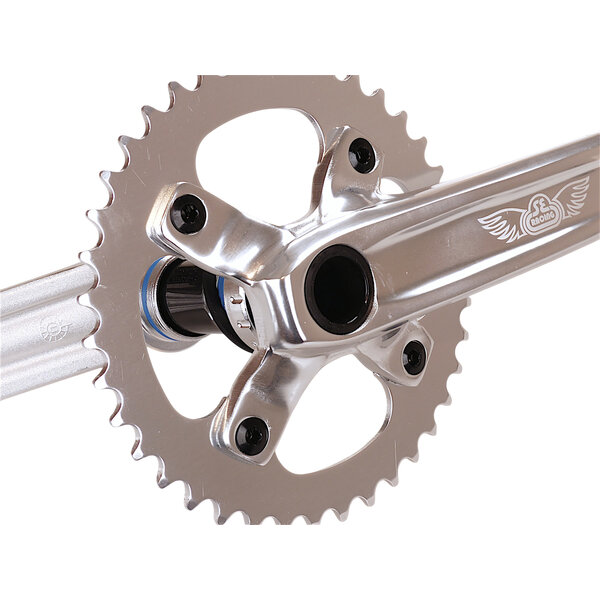 SE Racing SE Racing 24mm spindle alloy BMX bicycle 2 piece crankset w/ Euro Outboard BB - 175mm - SILVER w/ SILVER BB