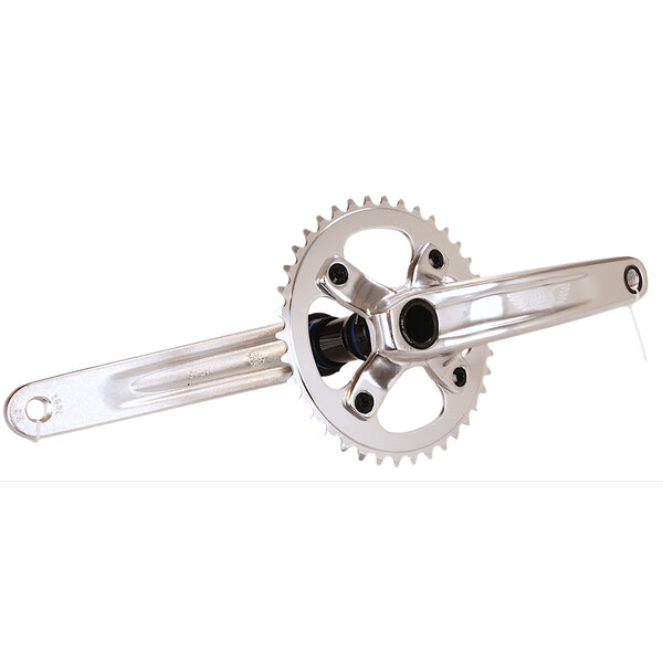 SE Racing SE Racing 24mm spindle alloy BMX bicycle 2 piece crankset w/ Euro Outboard BB - 180mm - SILVER w/ BLACK BB