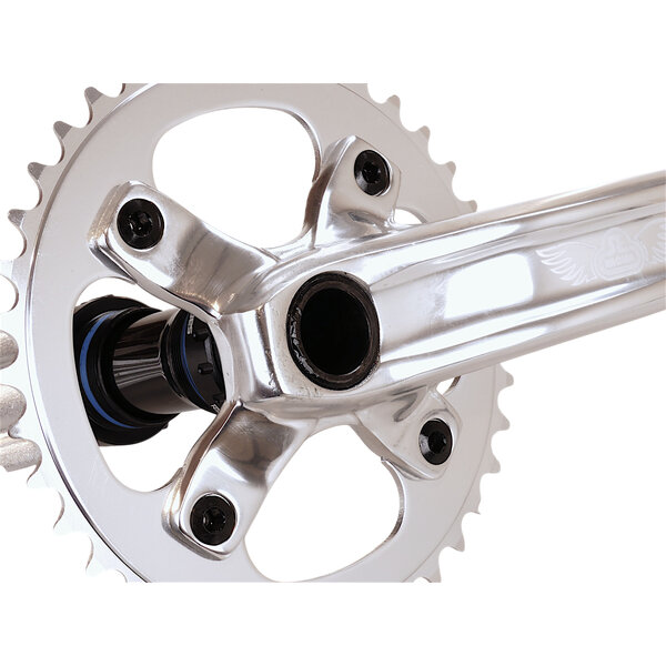 SE Racing SE Racing 24mm spindle alloy BMX bicycle 2 piece crankset w/ Euro Outboard BB - 180mm - SILVER w/ BLACK BB