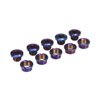 Porkchop BMX Titanium BMX bicycle single speed chainring bolts - set of 5 - BURNT BLUE (PURPLISH)