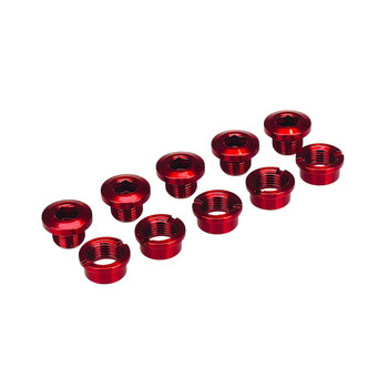 Porkchop BMX Titanium BMX bicycle single speed chainring bolts - set of 5 - RED