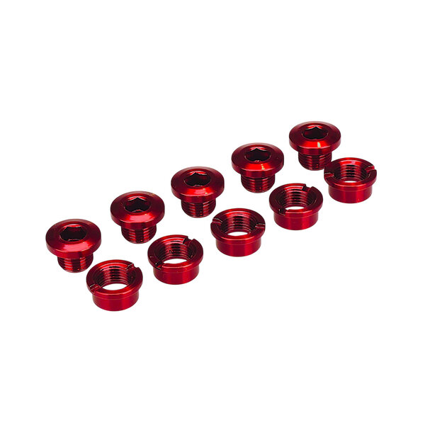 Porkchop BMX Titanium BMX bicycle single speed chainring bolts - set of 5 - RED
