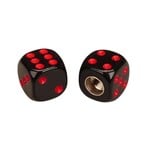Porkchop BMX Porkchop Dice Bicycle Tire Schrader Valve Caps (pair) BLACK with RED PIPS