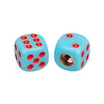 Porkchop BMX Porkchop Dice Bicycle Tire Schrader Valve Caps (pair) LIGHT BLUE with RED PIPS