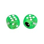 Porkchop BMX Porkchop Dice Bicycle Tire Schrader Valve Caps (pair) - CLEAR GREEN