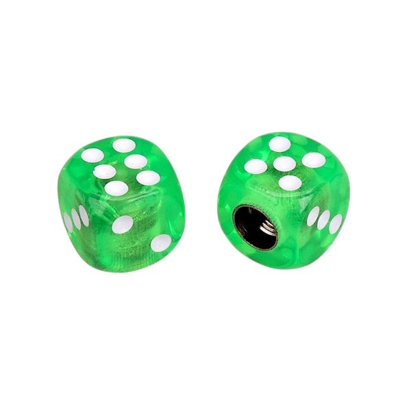Porkchop BMX Porkchop Dice Bicycle Tire Schrader Valve Caps (pair) - CLEAR GREEN