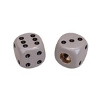Porkchop BMX Porkchop Dice Bicycle Tire Schrader Valve Caps (pair) GRAY GREY with BLACK PIPS