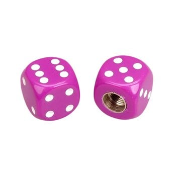 Porkchop BMX Porkchop Dice Bicycle Tire Schrader Valve Caps (pair) - MAGENTA PURPLE