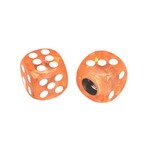 Porkchop BMX Porkchop Dice Bicycle Tire Schrader Valve Caps (pair) - CLEAR PEACHY ORANGE