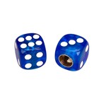 Porkchop BMX Porkchop Dice Bicycle Tire Schrader Valve Caps (pair) - CLEAR DARK BLUE
