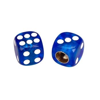 Porkchop BMX Porkchop Dice Bicycle Tire Schrader Valve Caps (pair) - CLEAR DARK BLUE