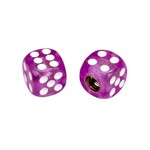 Porkchop BMX Porkchop Dice Bicycle Tire Schrader Valve Caps (pair) - CLEAR PURPLE