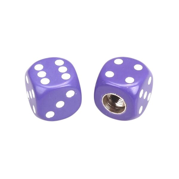 Porkchop BMX Porkchop Dice Bicycle Tire Schrader Valve Caps (pair) - PURPLE