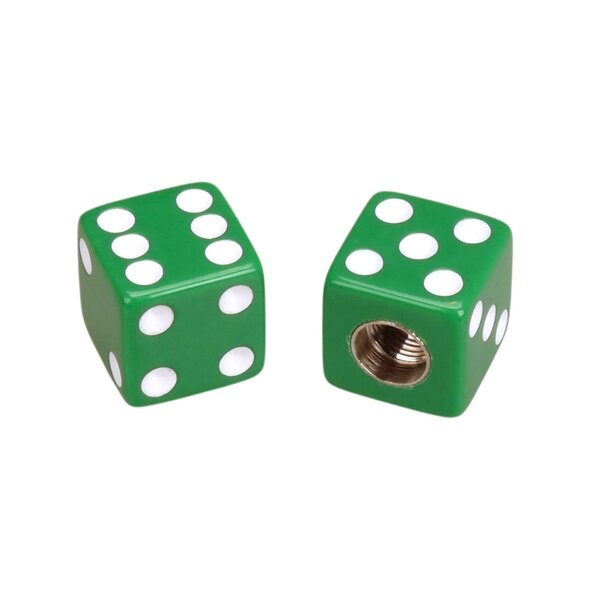 Porkchop BMX Porkchop Dice Bicycle Tire Schrader Valve Caps (pair) - GREEN
