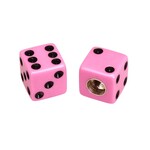 Porkchop BMX Porkchop Dice Bicycle Tire Schrader Valve Caps (pair) PINK with BLACK PIPS