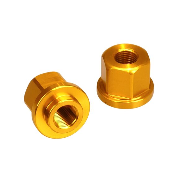 Porkchop BMX 3/8" X 26T ADAPTER axle nuts to fit 14mm drop outs (PAIR) GOLD