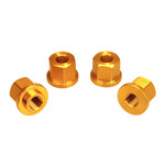Porkchop BMX 3/8" X 26T axle nut set with 2x nuts to fit 14mm drop outs and 2x to fit regular 3/8" drop outs (SET OF 4) GOLD