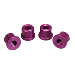 Porkchop BMX 3/8" X 26T REGULAR axle nut set 7075 aluminum  (SET OF 4) PURPLE
