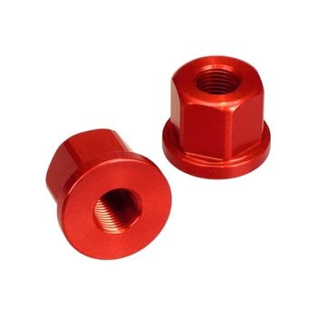 Porkchop BMX 3/8" X 26T REGULAR bicycle axle nuts 7075 aluminum (PAIR) RED